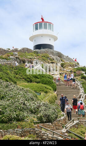 Escalier menant à l'ancien phare du cap Point, Cape Town, Afrique du Sud Banque D'Images