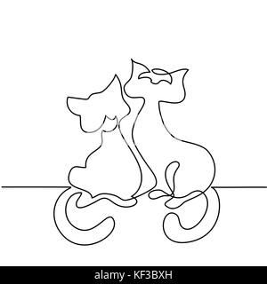 Logo silhouette de chat Illustration de Vecteur