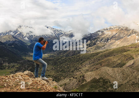 Photographe de paysage de montagne Banque D'Images