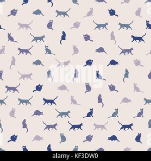 Modèle sans couture avec cute cats Illustration de Vecteur