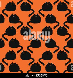 Modèle sans couture avec black cats Illustration de Vecteur