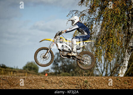 Yamaha YZ250f à Washbrook Motocross MX Ferme quatre temps Banque D'Images