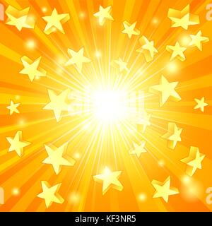 Arrière-plan des étoiles jaunes Illustration de Vecteur
