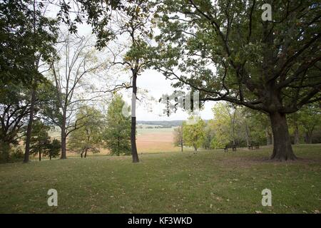 Une vue de la bataille à Prairie Grove Battlefield State Park dans l'Arkansas, Prairie Grove, États-Unis. Banque D'Images