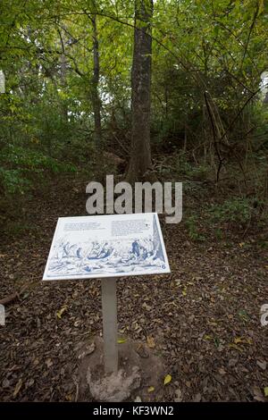 Un panneau décrivant la bataille de Prairie Grove Battlefield State Park dans l'Arkansas, Prairie Grove, États-Unis. Banque D'Images