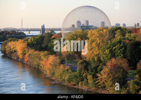 Canada, Québec, Montréal, Île Ste-HŽlne, feuillage d'automne, Biosphère, Banque D'Images