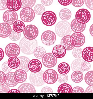 Modèle transparent avec des bitcoins. finances et monnaie virtuelle. design pour la bannière, affiche ou imprimer. Illustration de Vecteur