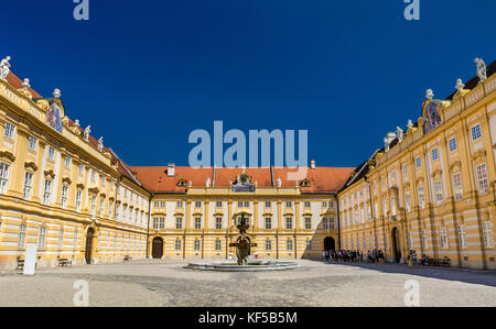 Le prélat cour intérieure de l''Abbaye de Melk en Autriche Banque D'Images