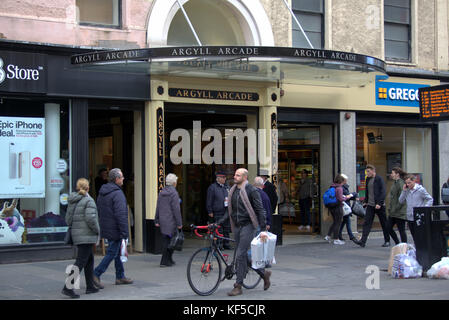 Argyle Argyll arcade Chambers Scotland la plus ancienne entrée de centre commercial rue argyle Banque D'Images