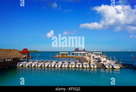 Cancun hotel zone marina au lagon Nichupte au Mexique Banque D'Images