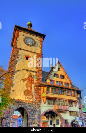 Schwabentor, une porte de la ville historique de Fribourg-en-Brisgau - Bade-Wurtemberg, Allemagne Banque D'Images