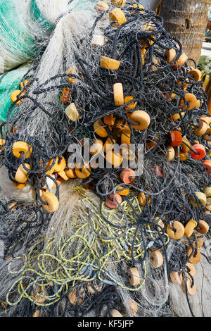 Holbox île tropicale des filets de pêche dans la région de Quintana Roo de Mexique Banque D'Images