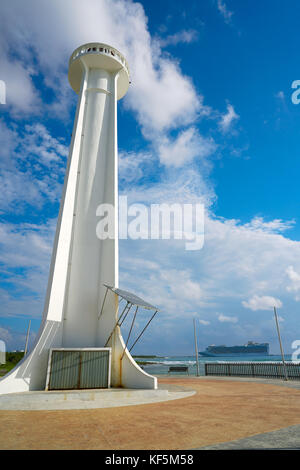 Phare en mahahual costa maya au Mexique des Mayas Banque D'Images