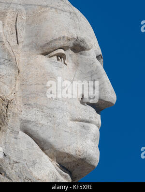 Profil de Washington à Mount Rushmore national memorial près de Keystone, Dakota du Sud Banque D'Images