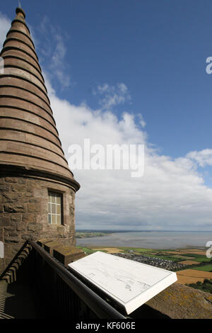 À la recherche à Strangford Lough de Scrabo Tower Newtownards comté de Down en Irlande du Nord. Banque D'Images