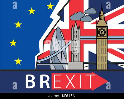 Brexit en Grande-Bretagne de l'UE laissant Illustration de Vecteur