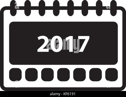 L'icône calendrier 2017 simple Illustration de Vecteur