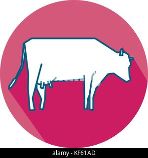 Ligne silhouette de vache permanent Illustration de Vecteur