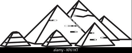 Pyramides de l'Égypte ancienne Illustration de Vecteur