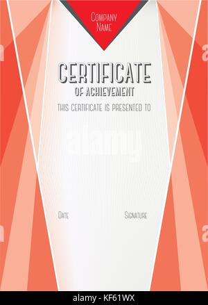 Certificat de réussite moderne modèle vectoriel. Illustration de Vecteur