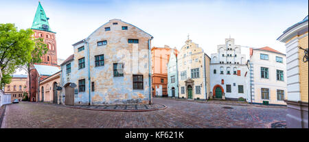 Trois frères maisons dans Riga Banque D'Images