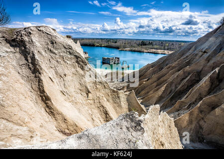 L'époque soviétique abandonnée en prison rummu quarry Banque D'Images