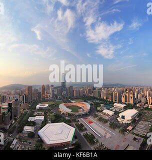 La construction de la ville de Guangzhou dans la province du Guangdong, Chine Banque D'Images