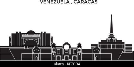 Venezuela caracas , vecteur de l'architecture de la ville, paysage urbain voyage avec des repères, des bâtiments, sites isolés sur l'arrière-plan Illustration de Vecteur