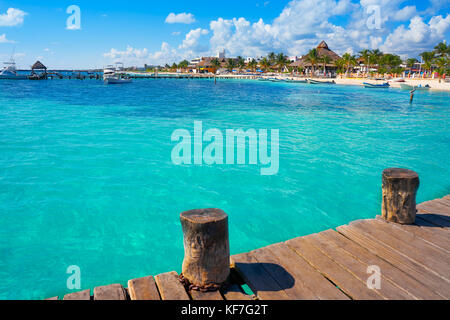 Puerto Morelos beach pier en Riviera Maya Maya du Mexique Banque D'Images