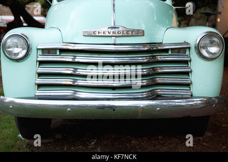 États-unis, Californie, Malibu, détails d'une camionnette Chevrolet Classic dans le malibu hills au ranch saddleback Banque D'Images