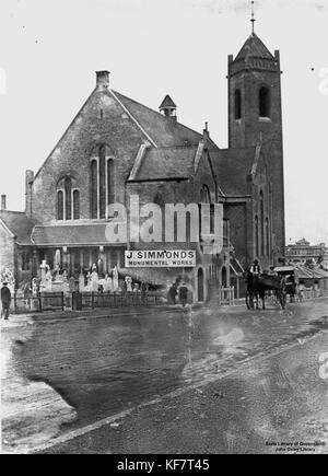 1110504 L'église presbytérienne Saint Andrew's sur Ann Street, Brisbane, avec tailleur à côté, ca. 1915 Banque D'Images