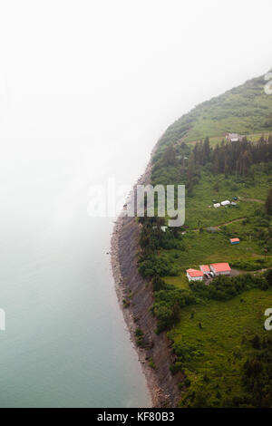 Usa, Alaska, Homer, une vue aérienne de la côte de la baie Kachemak, homer Banque D'Images