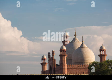 La mosquée de l'empereur - mosquée Badshahi à Lahore, Pakistan, minarets Banque D'Images