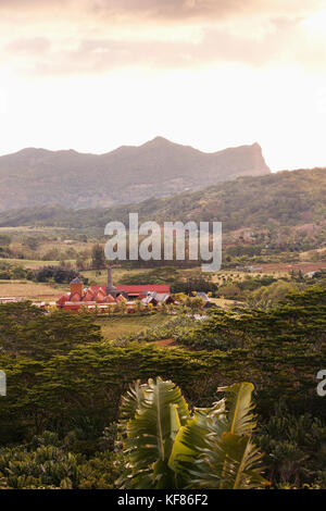 L'Ile Maurice, Chamarel, un portrait de la rhumerie de Chamarel et le paysage environnant Banque D'Images