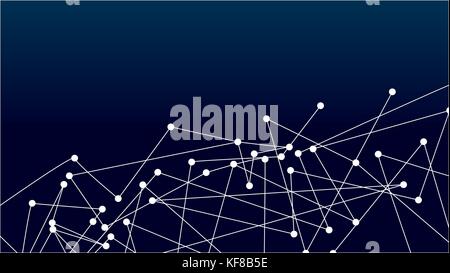 Abstract reliant les points et les lignes de fond de la science de la technologie de connexion. Illustration de Vecteur