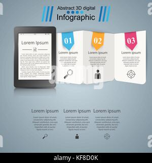 Ebook. book reader - infographie d'affaires. Illustration de Vecteur