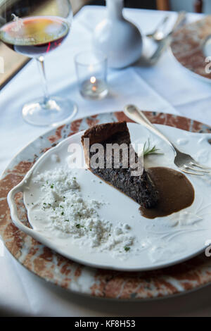 Usa, Ohio, Willamette Valley, le joel Palmer House Restaurant, Dayton, Heidi's mushroom tart Banque D'Images