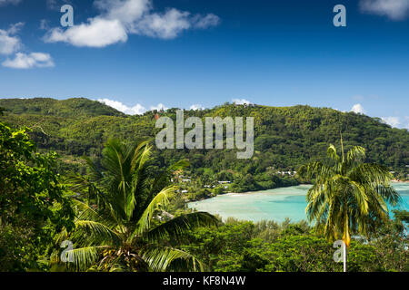 Les Seychelles, Mahe, L'espérance, elevated view de côte est à l'Anse à la Mouche Banque D'Images