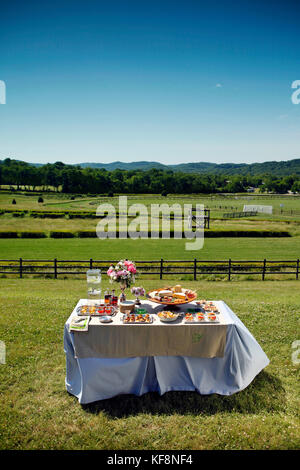 Usa, New York, Nashville, iroquois, steeplechase table buffet garni de nourriture Banque D'Images