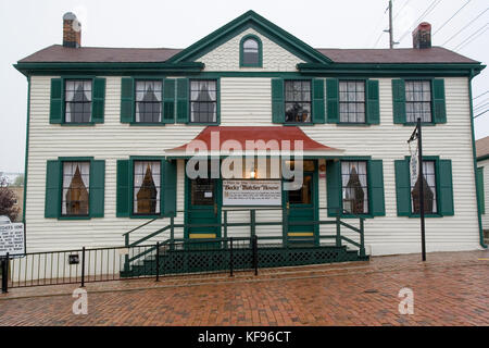 Usa missouri mo Hannibal, une ville portuaire sur le fleuve Mississippi, mieux connu sous le nom de l'enfance ville de destouches alias Mark Twain d'accueil. Banque D'Images