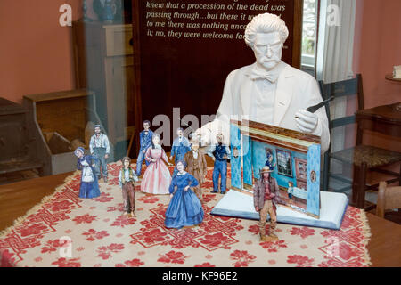 États-Unis Missouri MO, Hannibal une ville portuaire sur le fleuve Mississippi mieux connu comme la ville d'enfance de Samuel Langhorne Clemens alias Mark Twain. expositions Banque D'Images