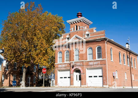 Missouri mo usa, le service des incendies et l'hôtel de ville de Hermann, mo Banque D'Images