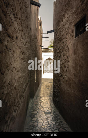 Rues de al fahidi dans le quartier historique de la vieille ville de Dubaï Banque D'Images