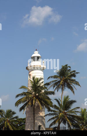 Galle Fort Galle Sri Lanka Province Sud Bastion Utrecht point phare blanc Banque D'Images
