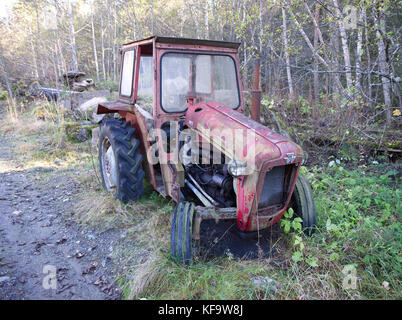 Vieux tracteur agricole Massey Ferguson Banque D'Images