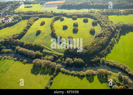 Décharge Bergkamen, rivière Lippe, Lippe méandre l'extérieur de la ville limites entre Werne et Bergkamen, LIP, prairies, réserve naturelle, Bergkamen, Ru Banque D'Images