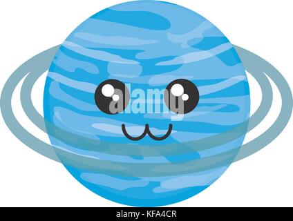 Kawaii uranus icône sur fond blanc vector illustration Illustration de Vecteur