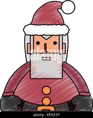 Père Noël couleur doodle over white background vector illustration Illustration de Vecteur