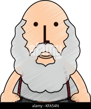 Père Noël couleur doodle over white background vector illustration Illustration de Vecteur