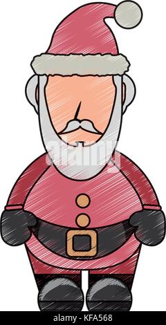 Père Noël couleur doodle over white background vector illustration Illustration de Vecteur